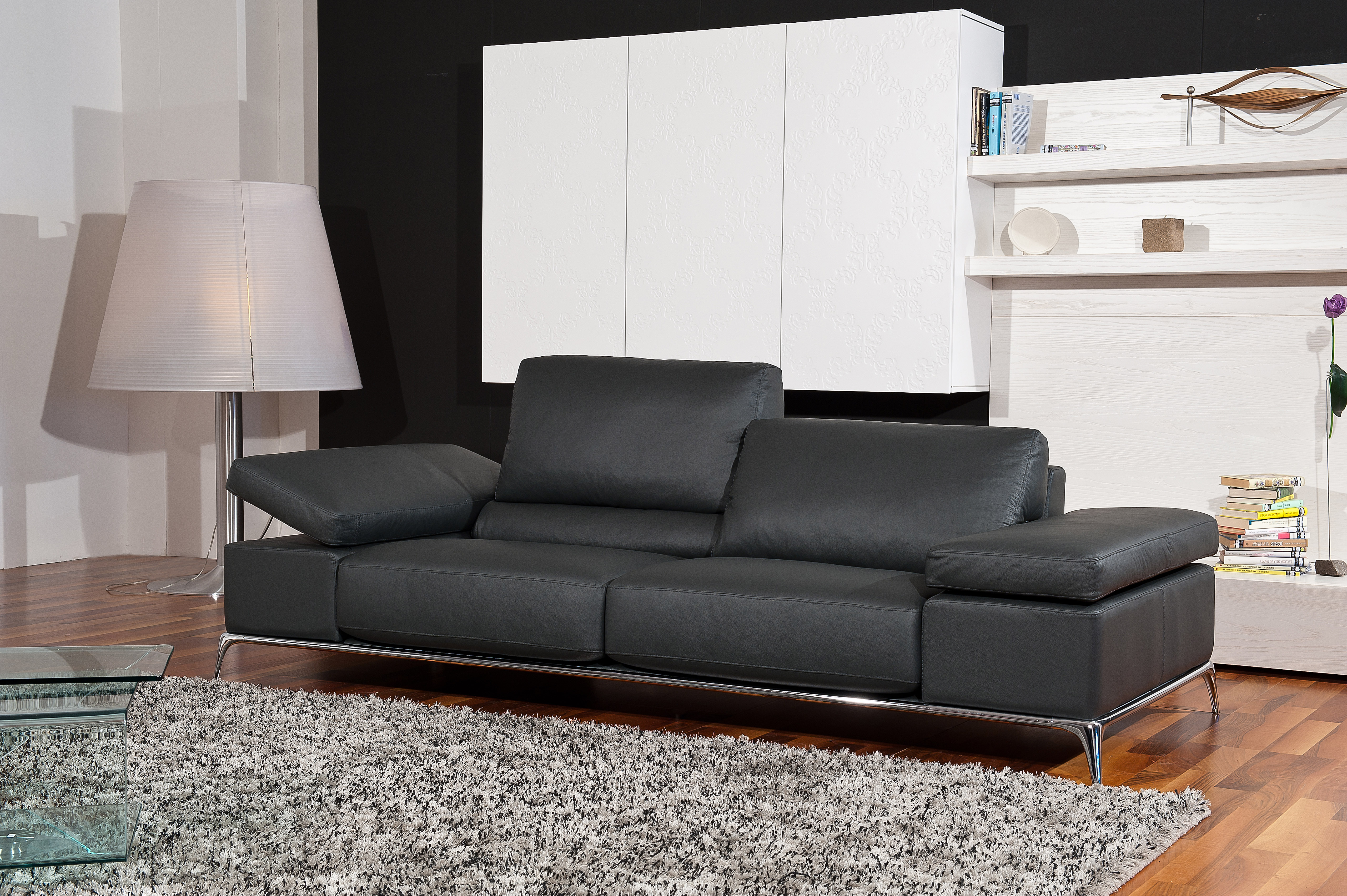 small modern leather sofa