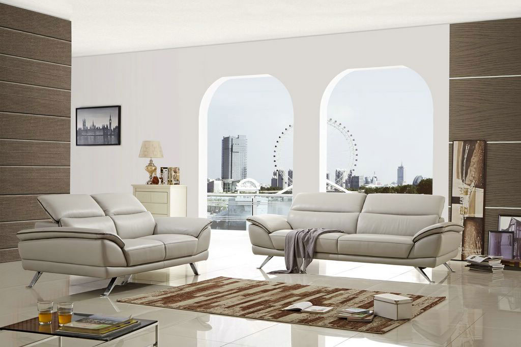 beige leather living room set