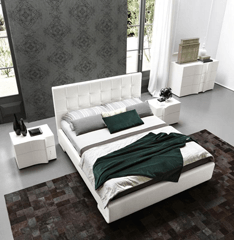 Prestige Luxury Leather Bed in White