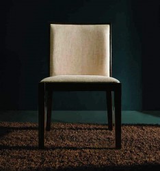 Madera Wood Chair with Off White Knit Fabric Seat and Back