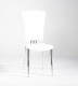 White or Black Leather Dining Chairs with Chrome Legs and High Back