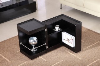 Contemporary Coffee End Table with Mini Storage Bar Inside Chicago