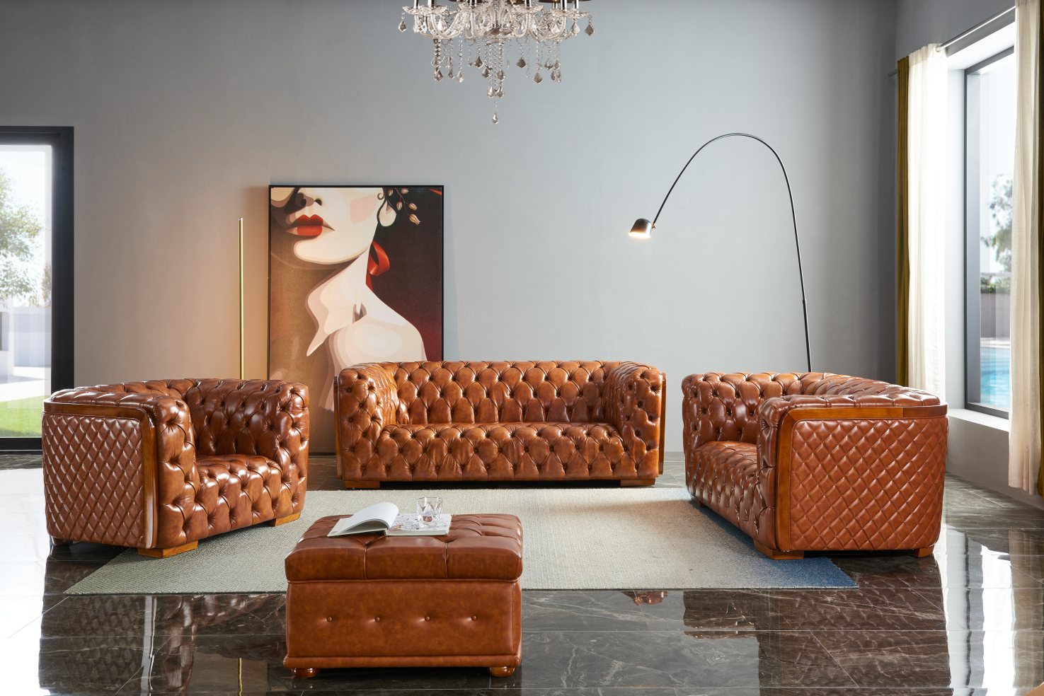 italian top grain leather sofa