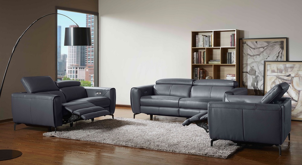 Leather Living Room Set with Metal Frame Legs - Bel Air J&M-Lorenzo