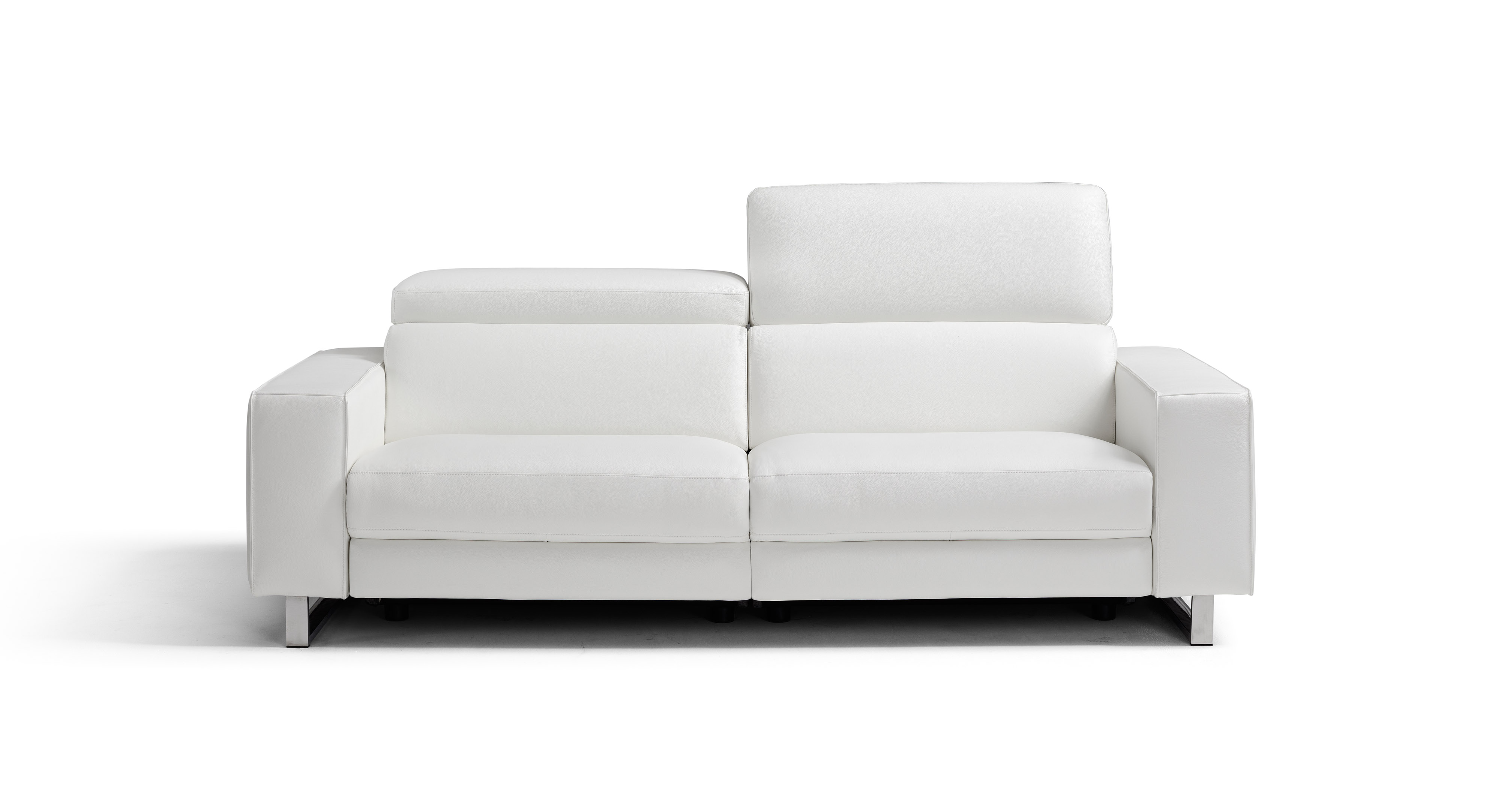 white leather sofa and chair with chrome