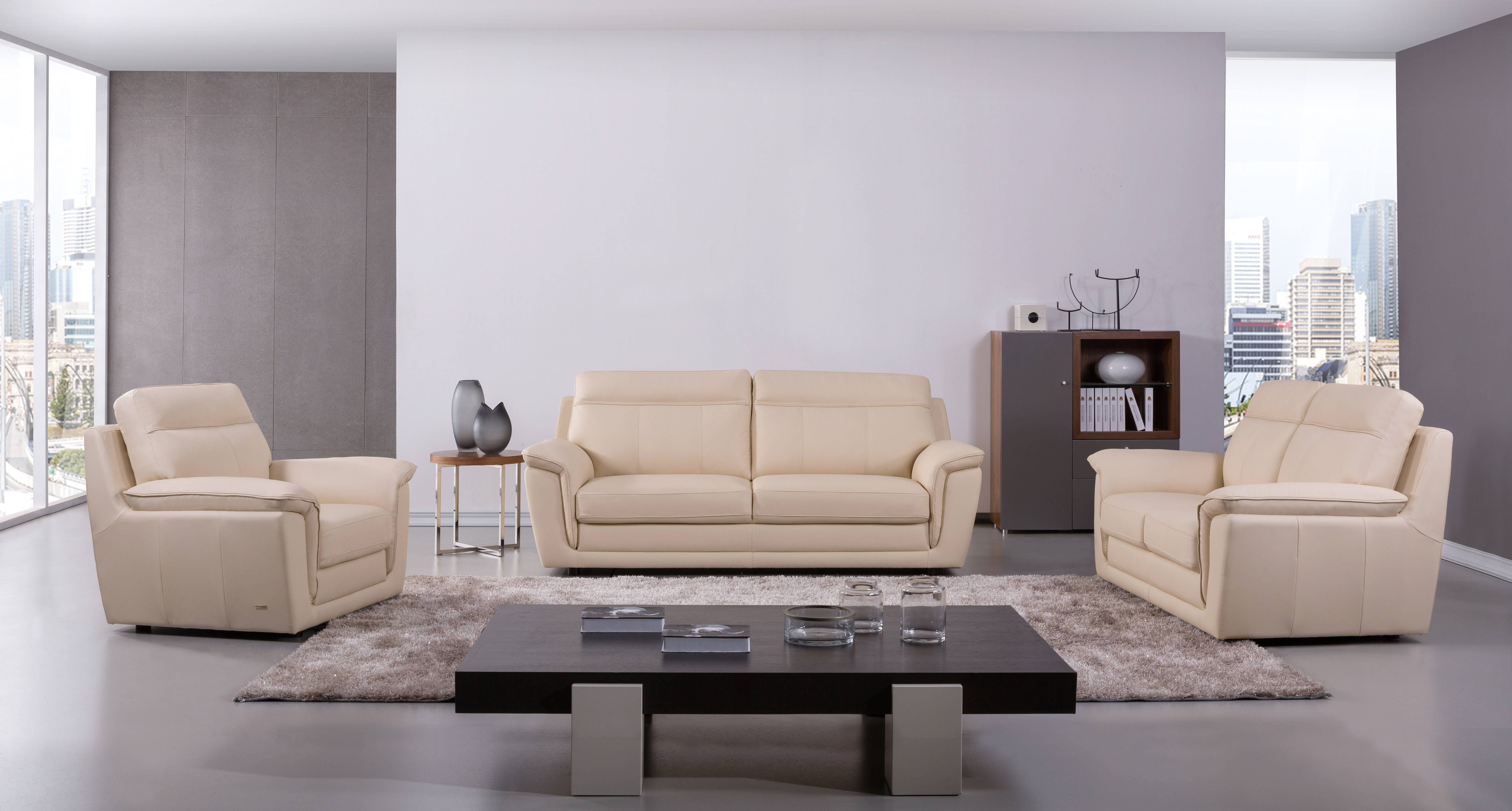 leather 3-piece sofa set