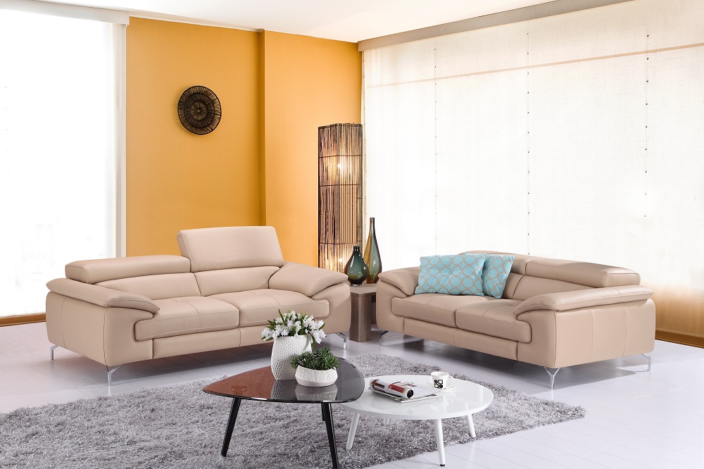 genuine leather living room set