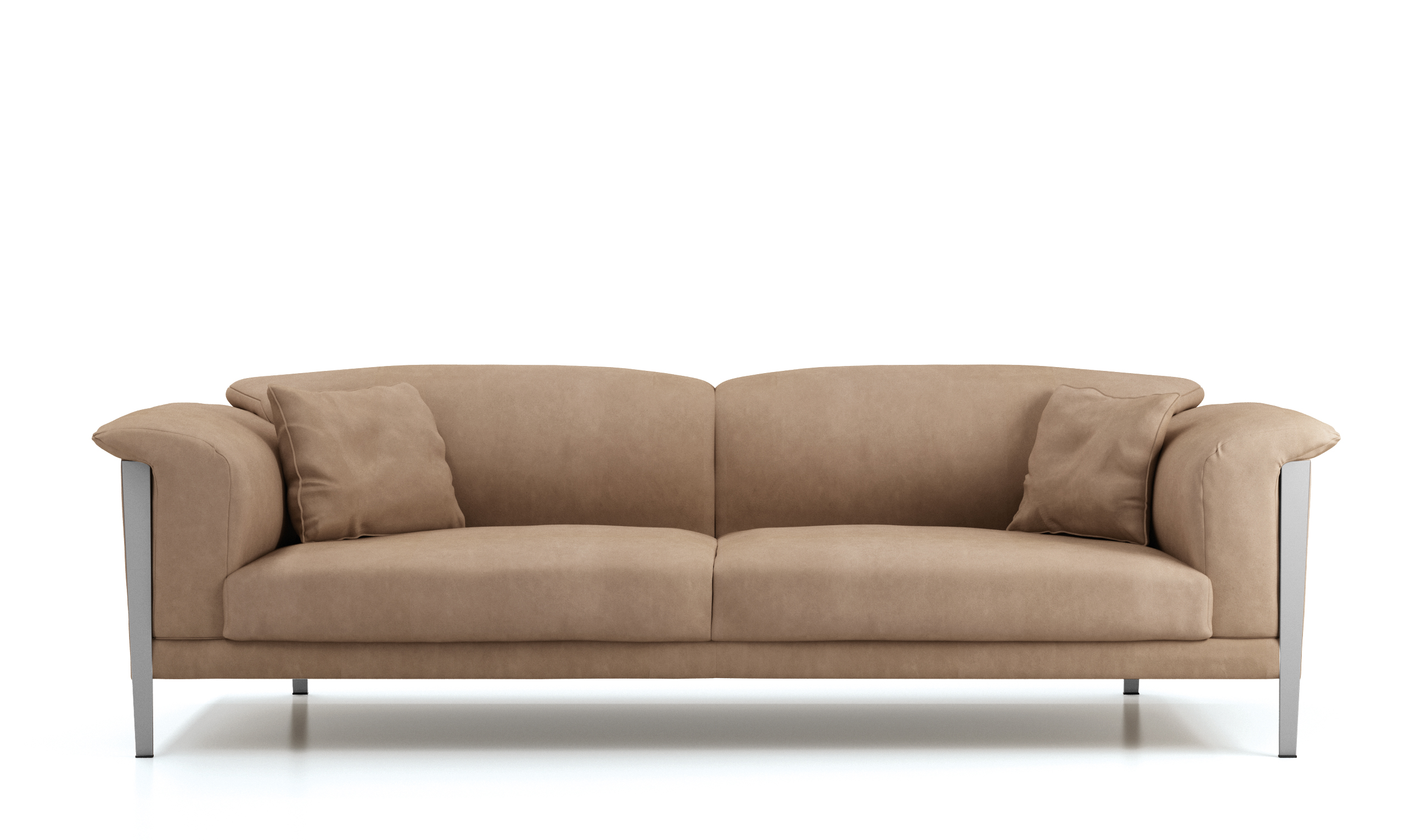 cream and brown leather sofa