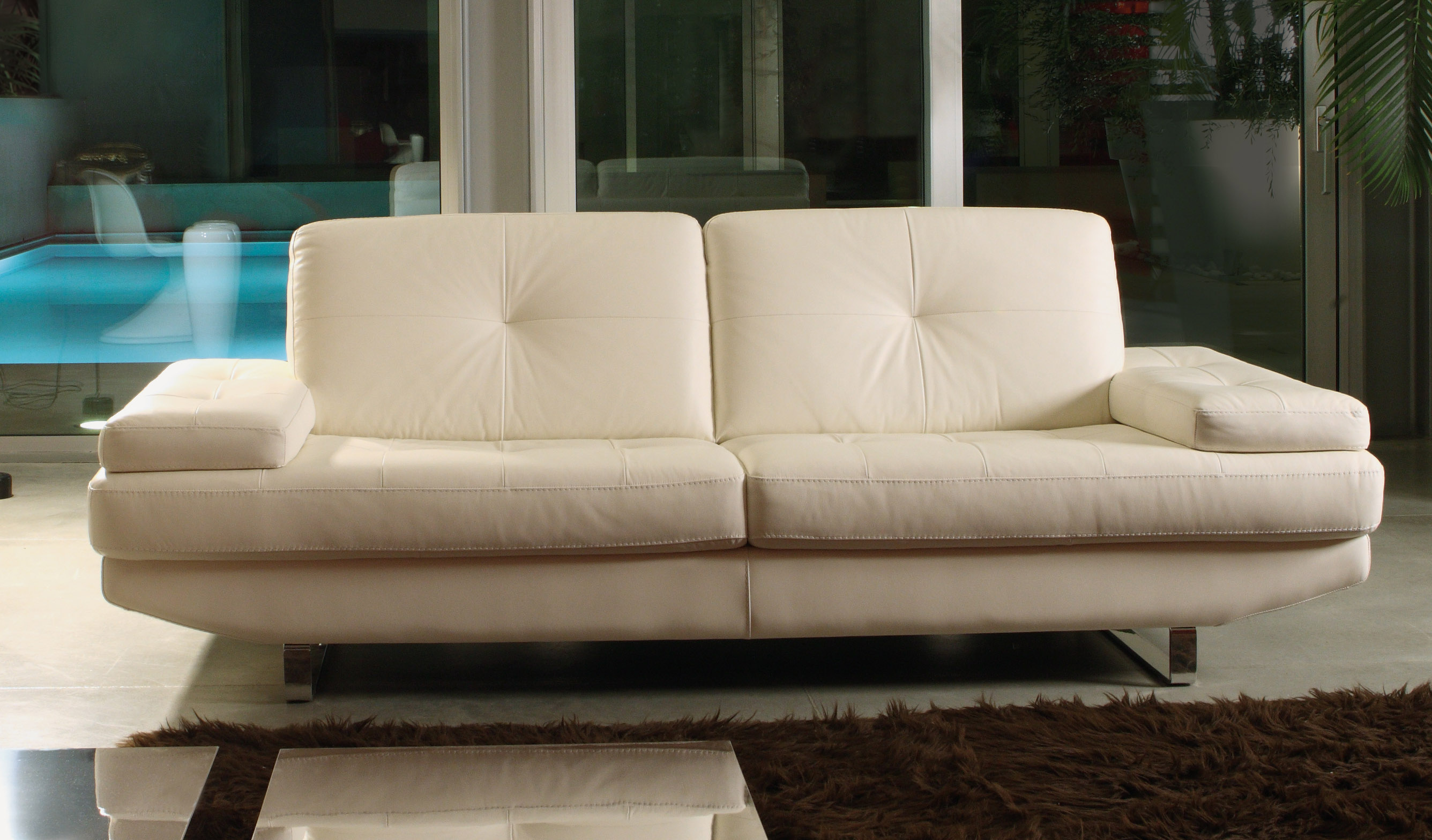 cream color italian leather sofa