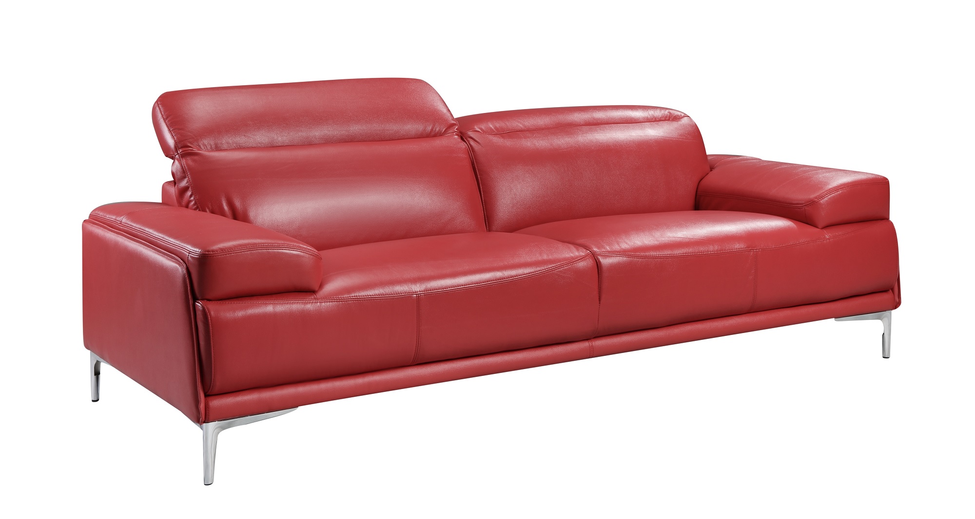 madrid red leather sofa