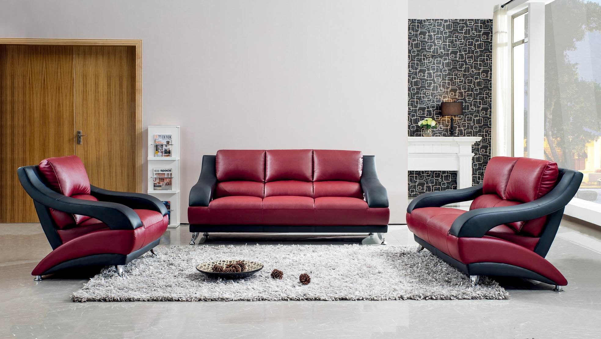 aqua leather living room set