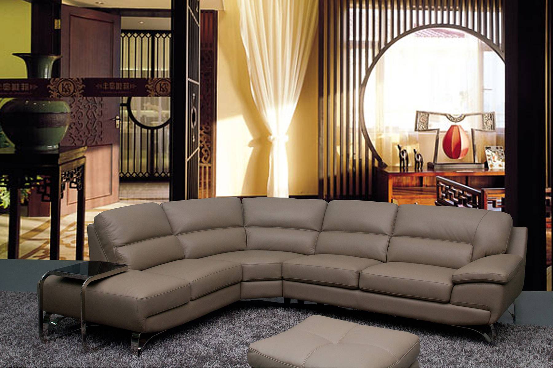 italian leather living room sectional sofa