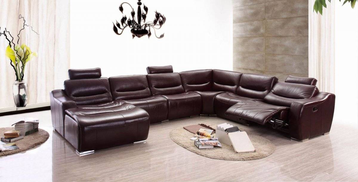 Extra Large Spacious Italian Leather Sectional Sofa in Brown San Diego ...