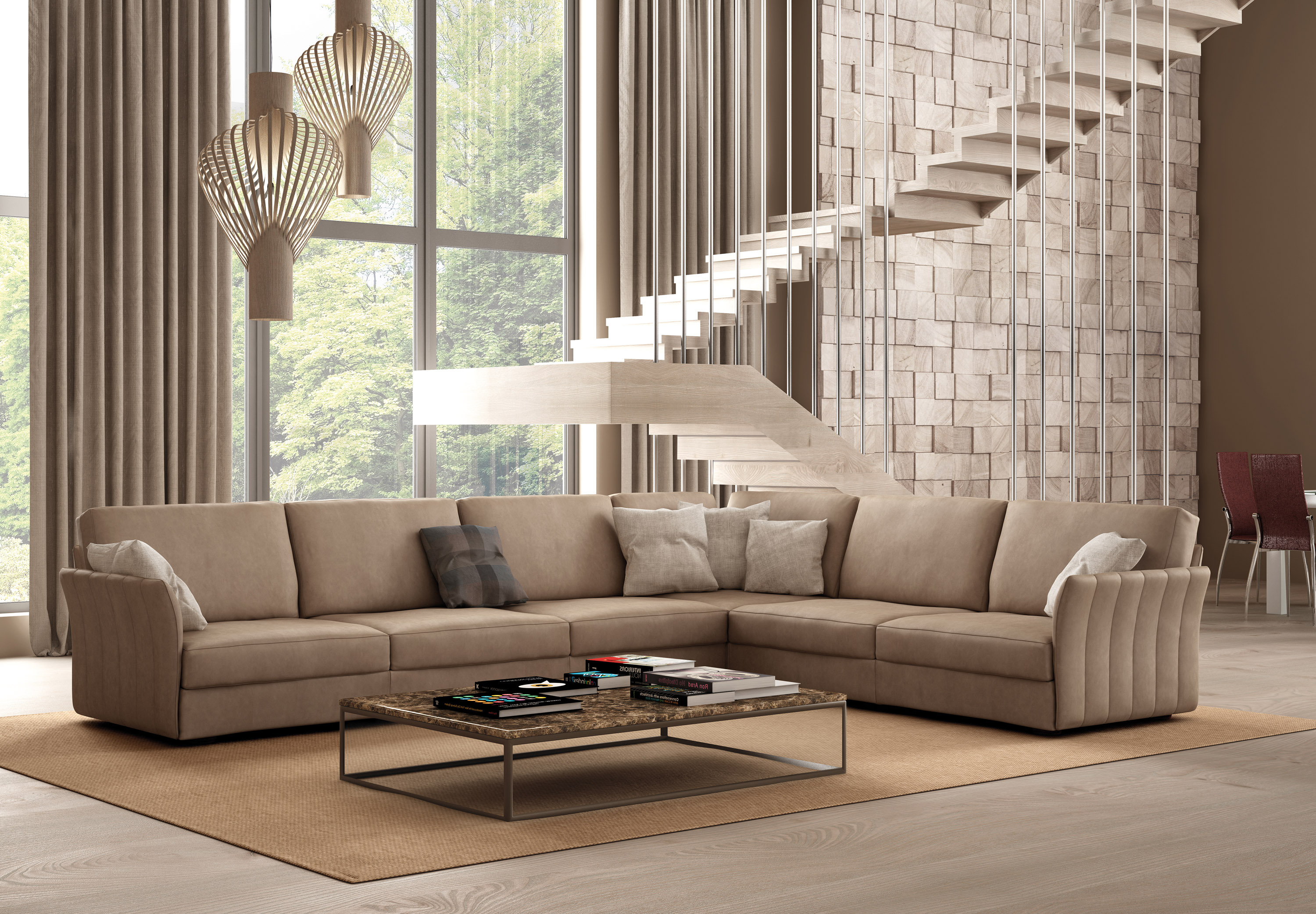 contemporary leather sectional sofa