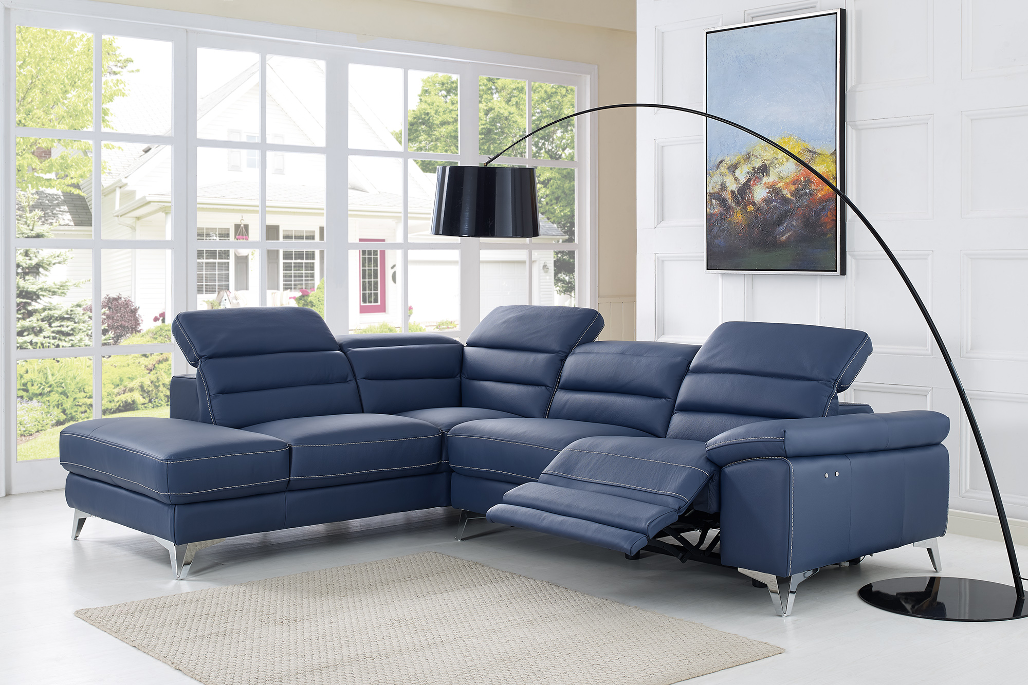 open end leather sofa