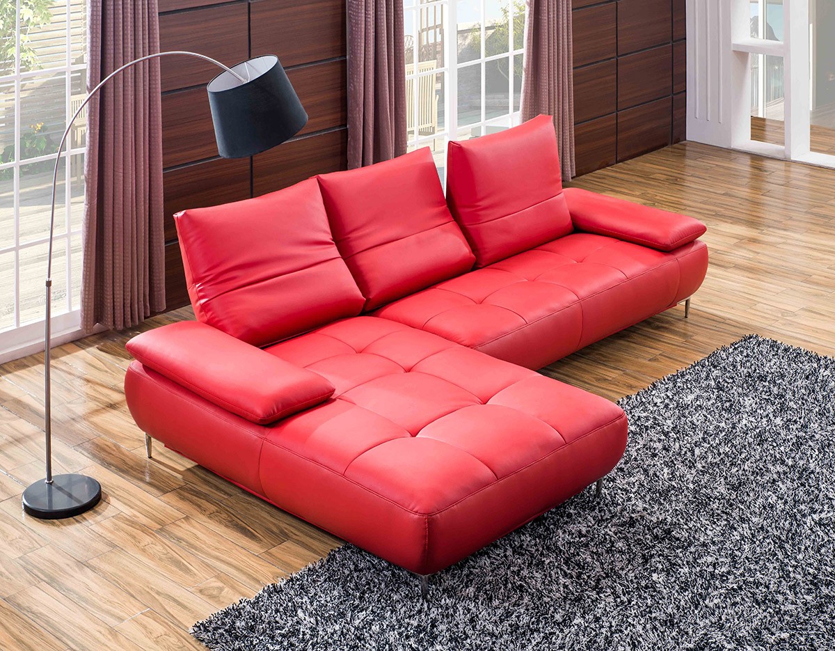 sleek leather sectional sofa
