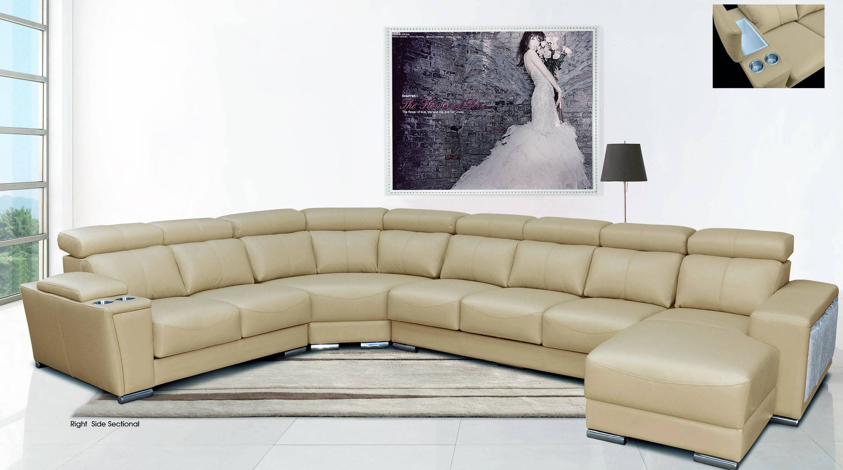 large cream leather sectional sofa chaise
