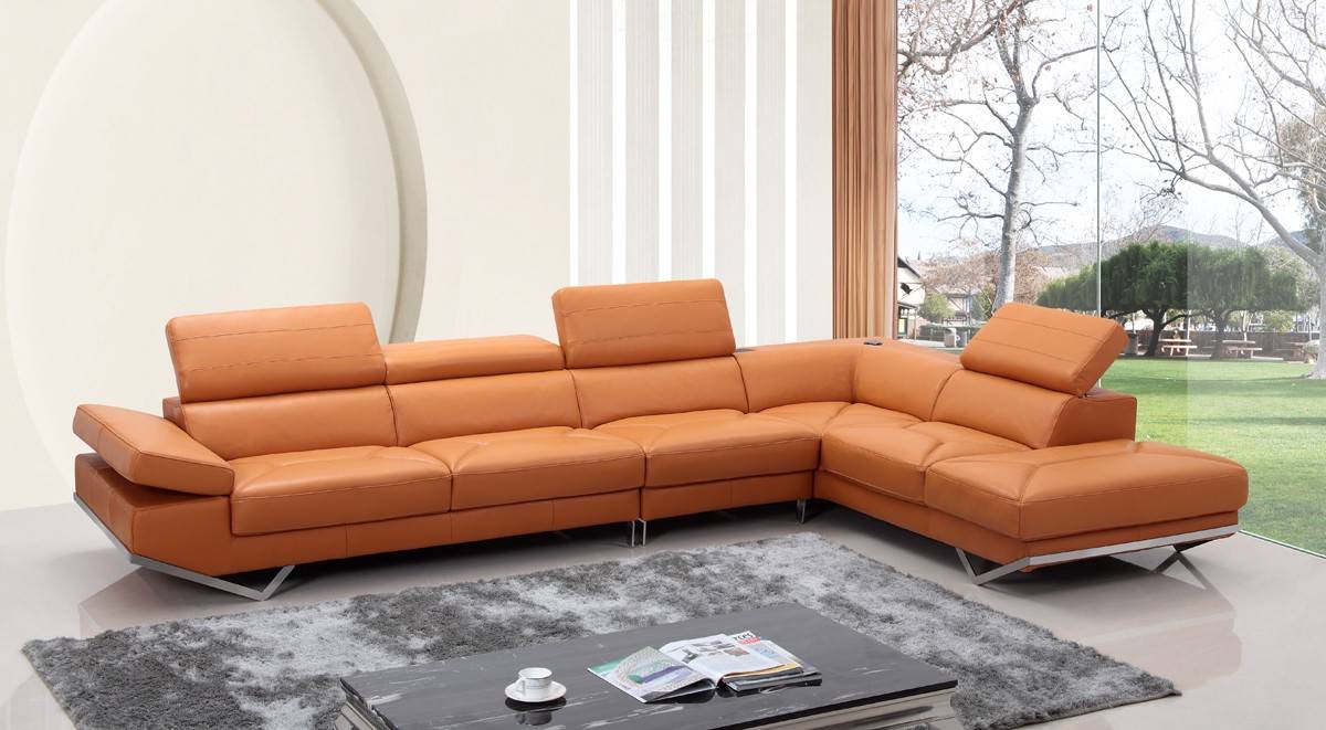 paulina top-grain italian leather sectional sofa