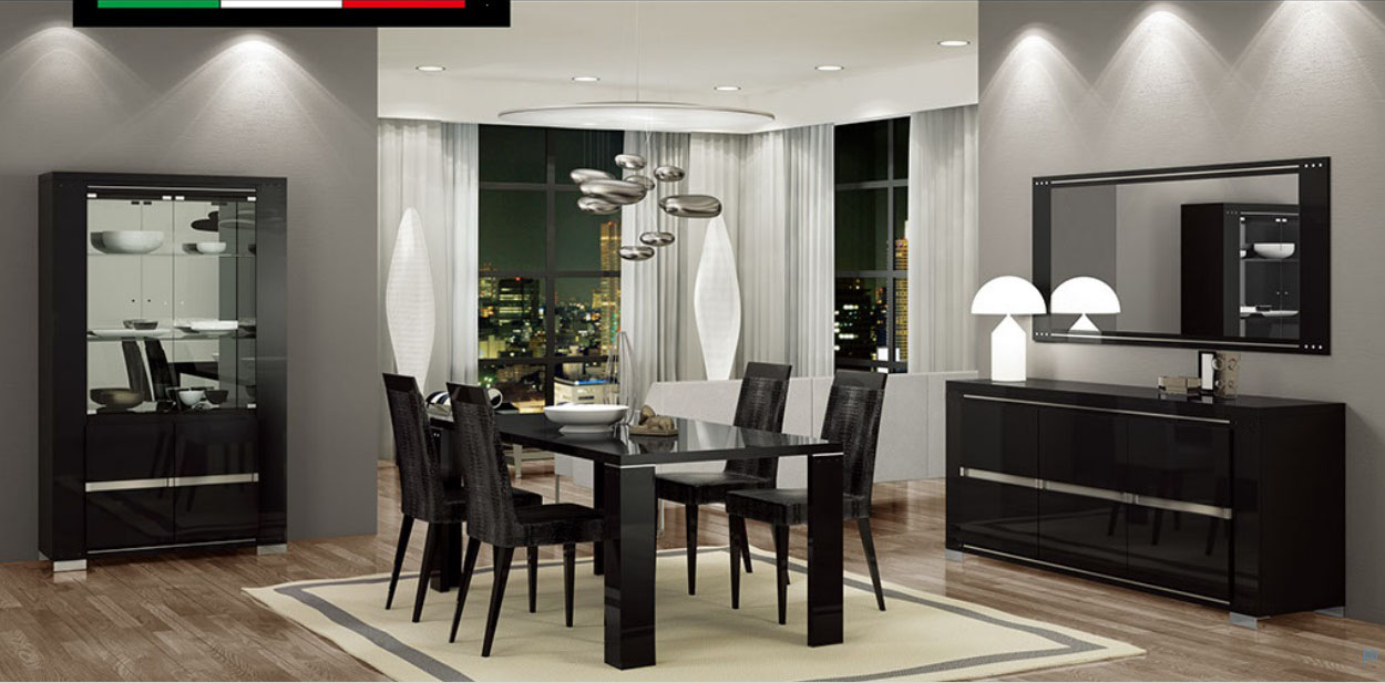 Contemporary Italian Dining Room Sets With Glass Table