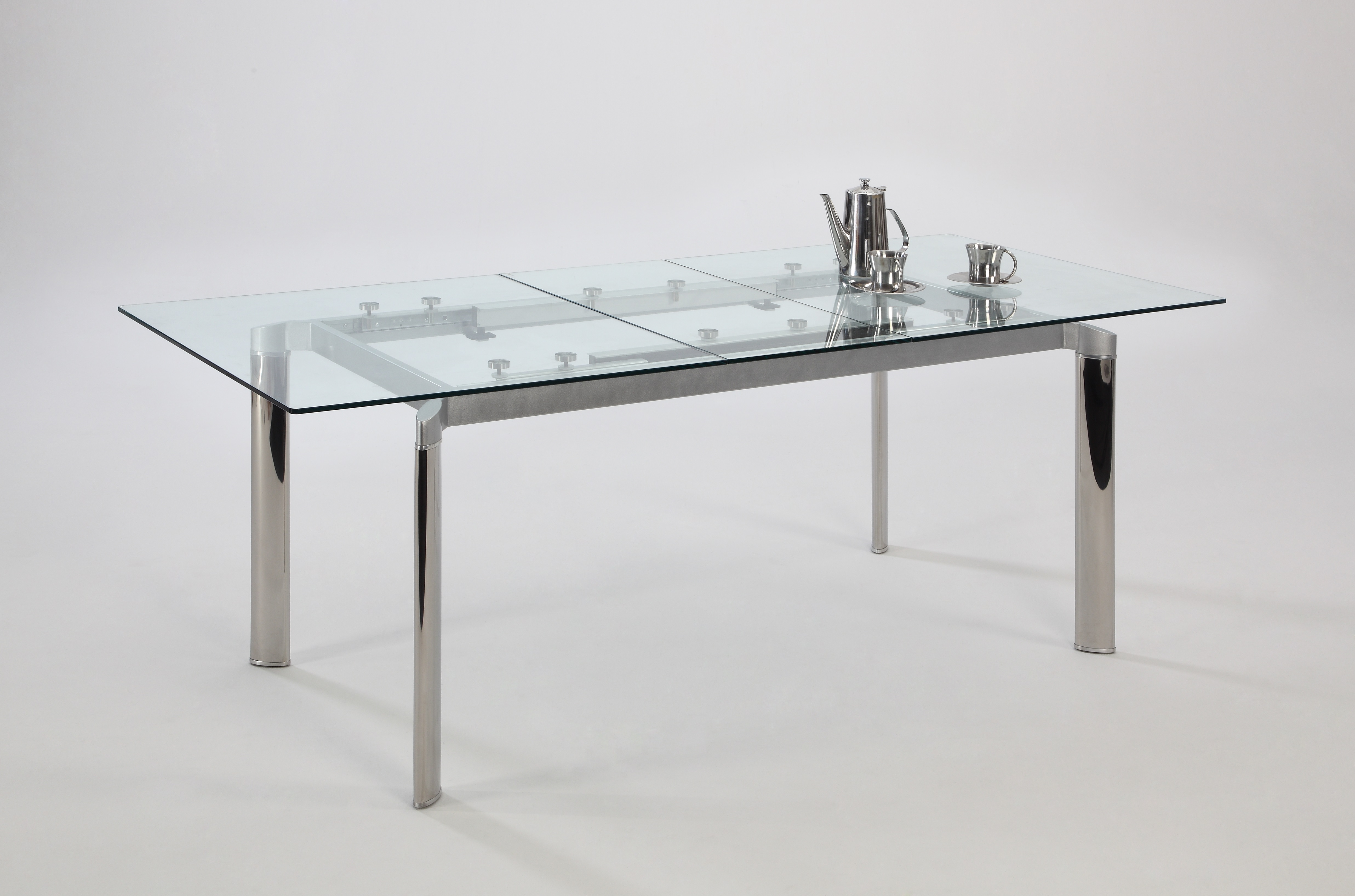 glass kitchen table with extension