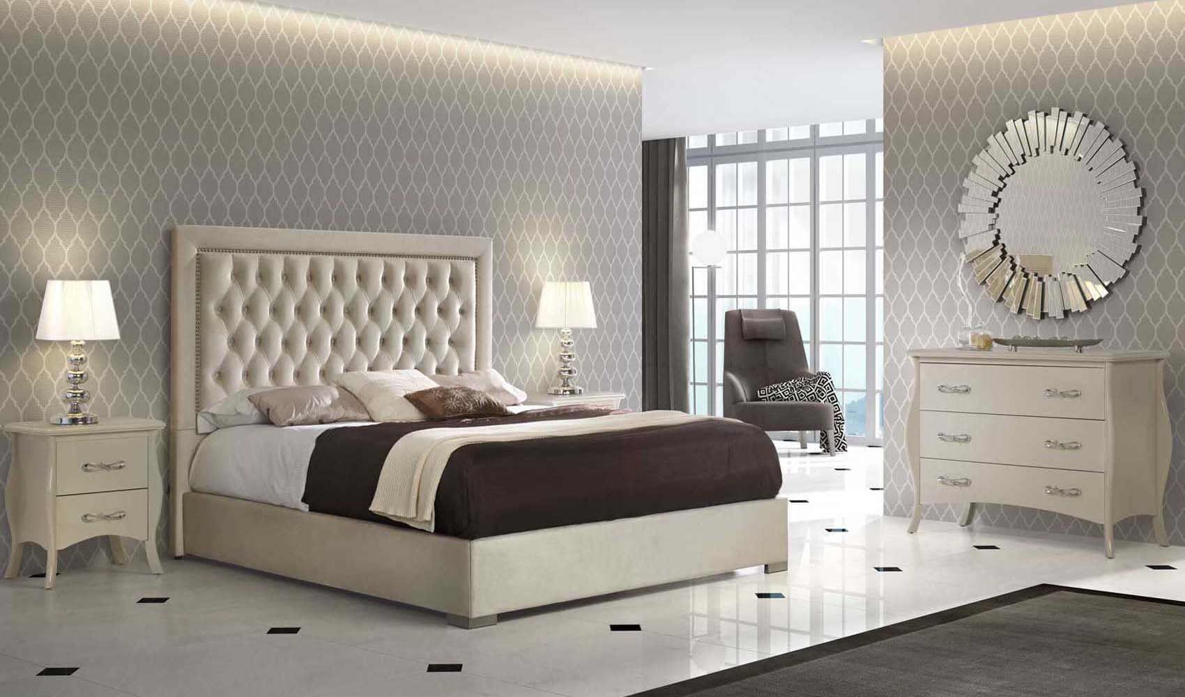 bedroom with cream furniture