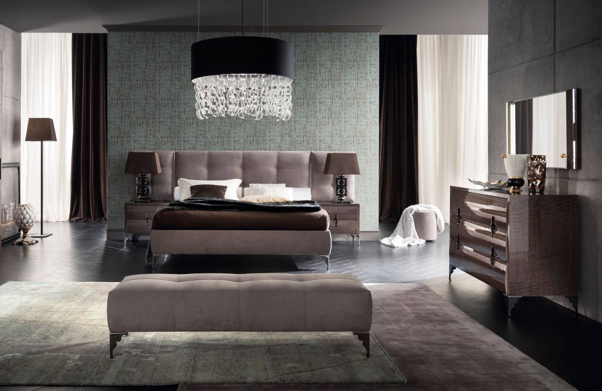 modern leather bedroom furniture set