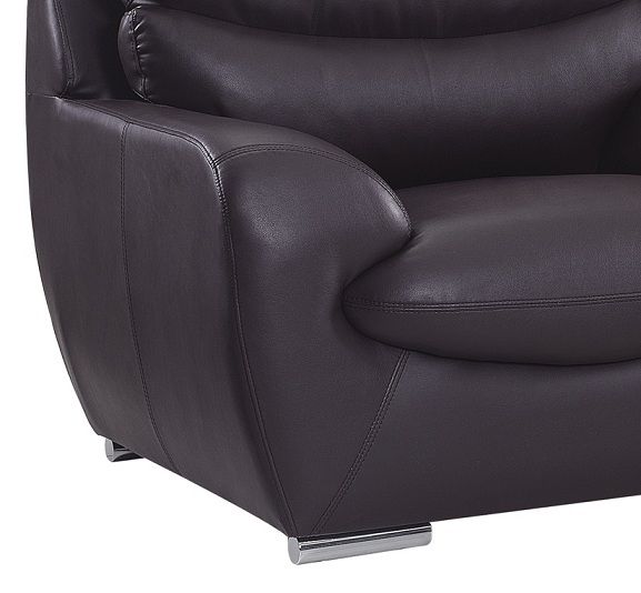 Chocolate Bonded Leather Contemporary Loveseat Shop modern Italian and