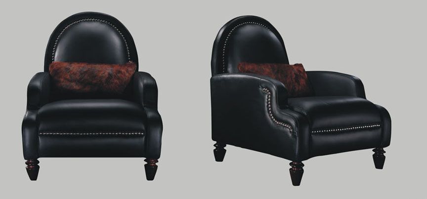 Black Leather Chair with Wenge Wooden Legs Shop modern Italian and ...