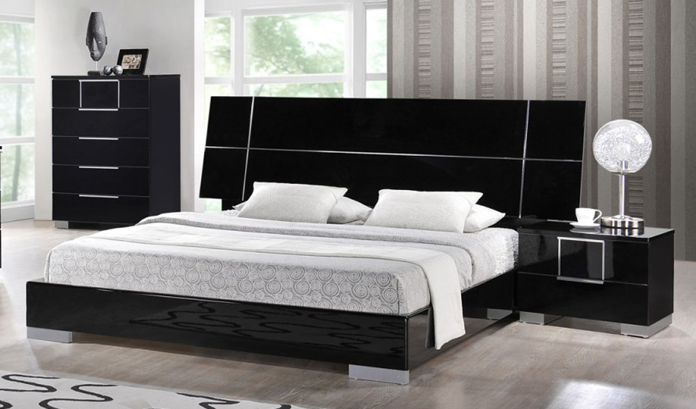 platform bed headboard wood modern beds exotic bedroom lacquered gloss storage master furniture boston massachusetts