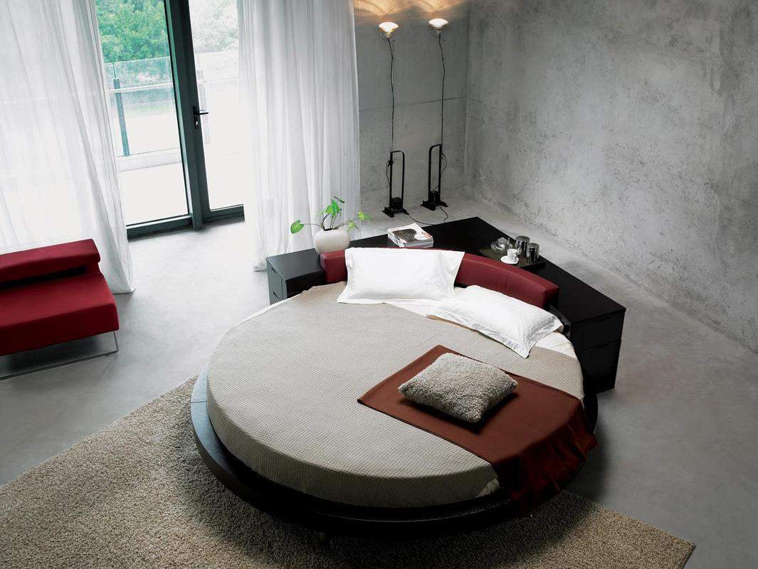 Round Stylish Leather Modern Platform Bed El Monte California V-PLATO