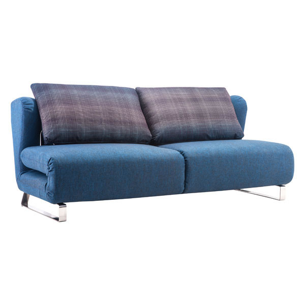 Fabric Contemporary Sofa Bed with Chrome Legs and Pillows Wichita ...